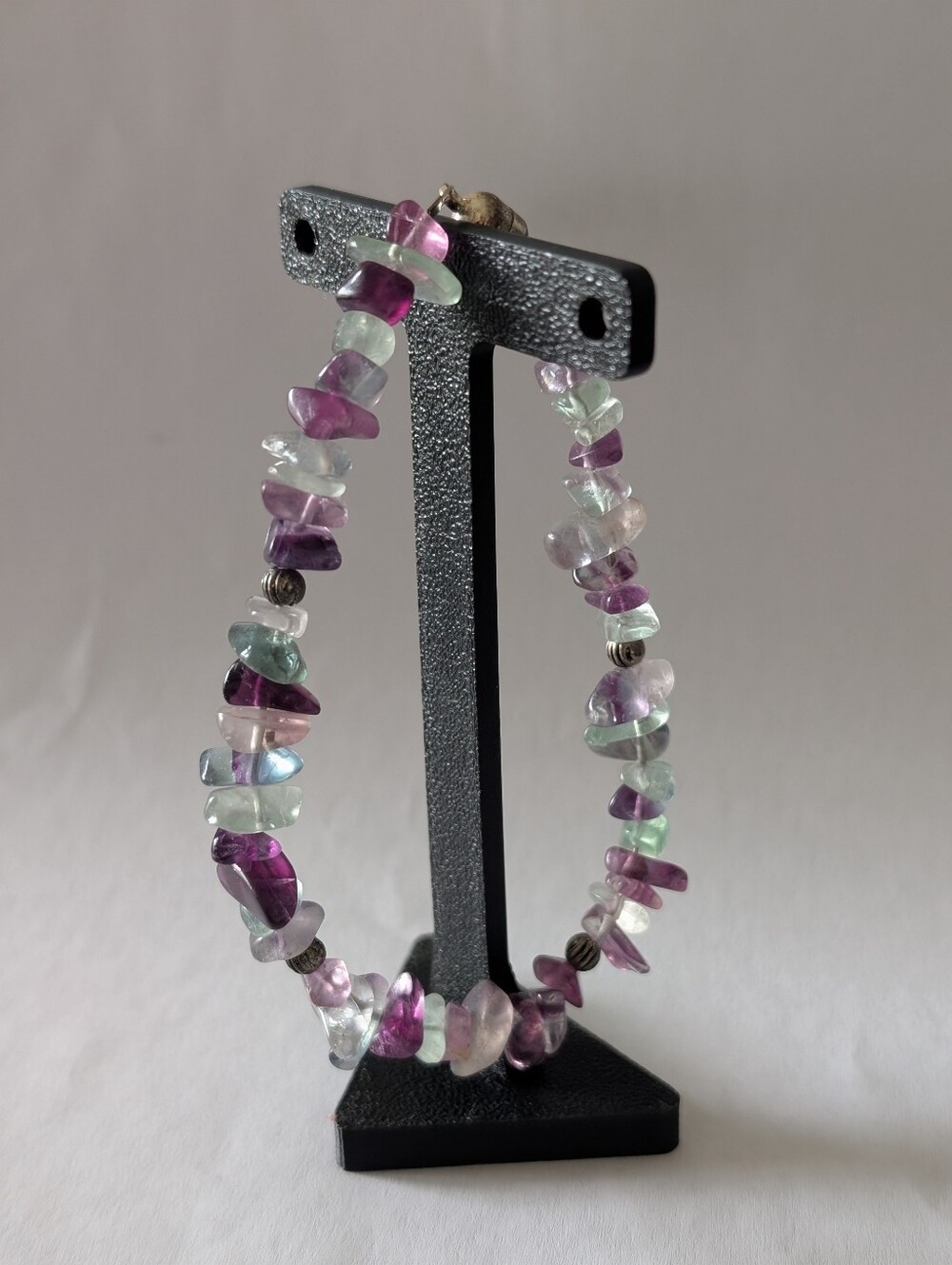 African Fluorite Chip Bracelet • 8" Gemstone Bracelet • Magnetic Clasp